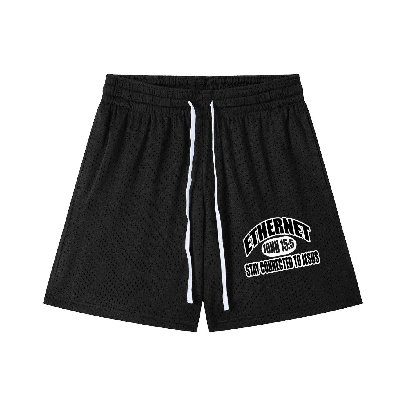 JOHN 15:5 MESH SHORTS - BLACK